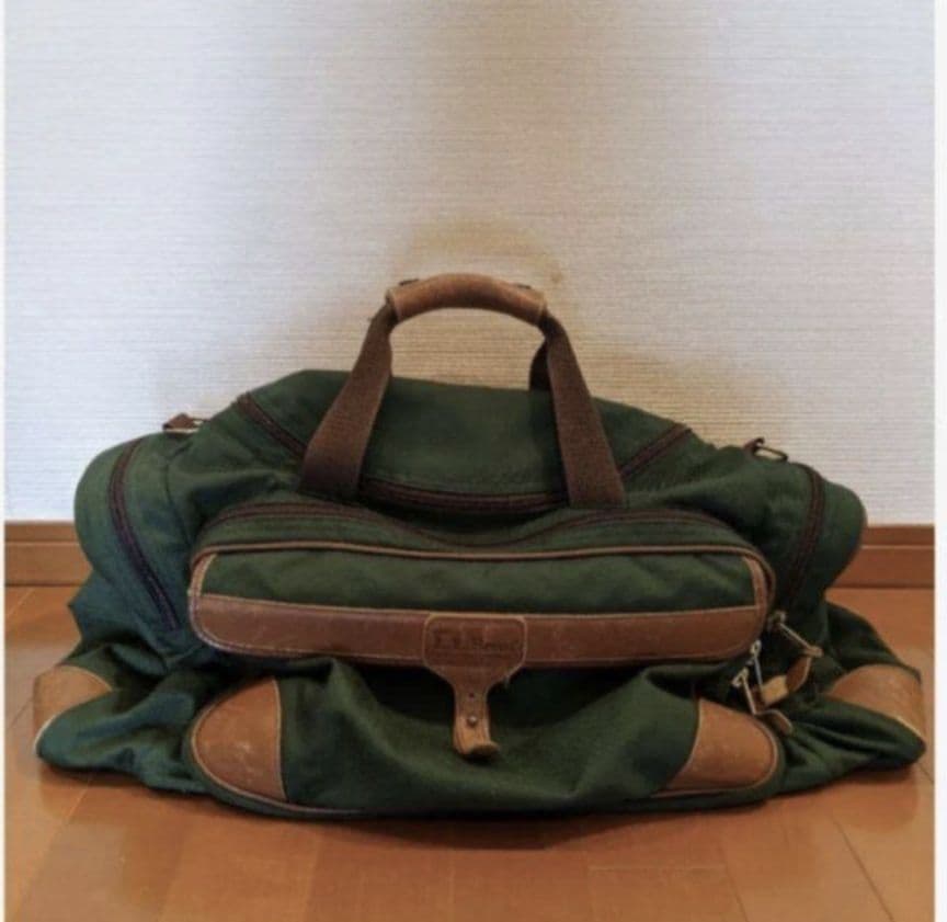 LLBean　ボストンバック　キャンバス　グリーン　ビンテージ　希少