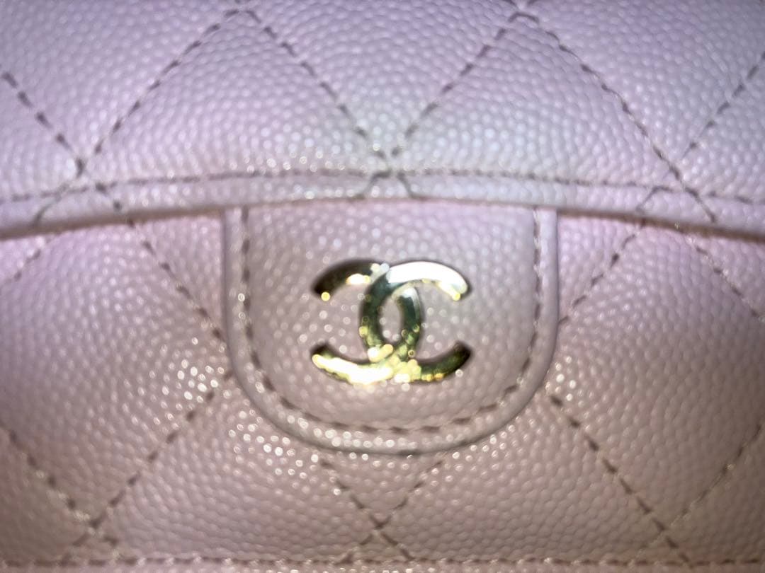 【正規品】CHANEL マトラッセ　キャビアスキン　財布　シャネル　ピンク