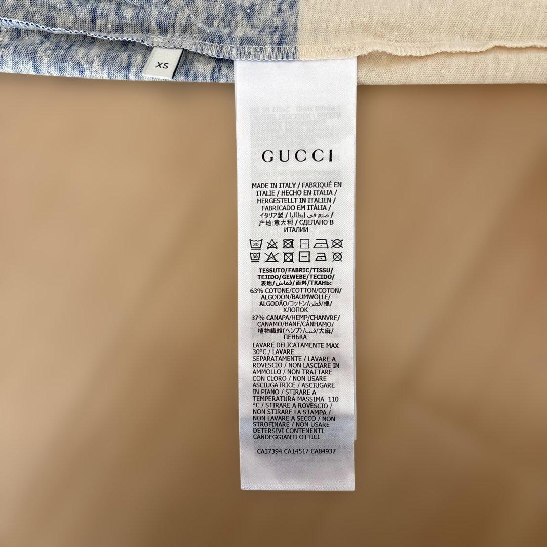 GUCCI ビンテージ風加工 ボーダー Tシャツ