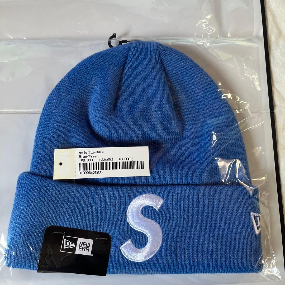 帽子 Supreme newera S logo beanie blue