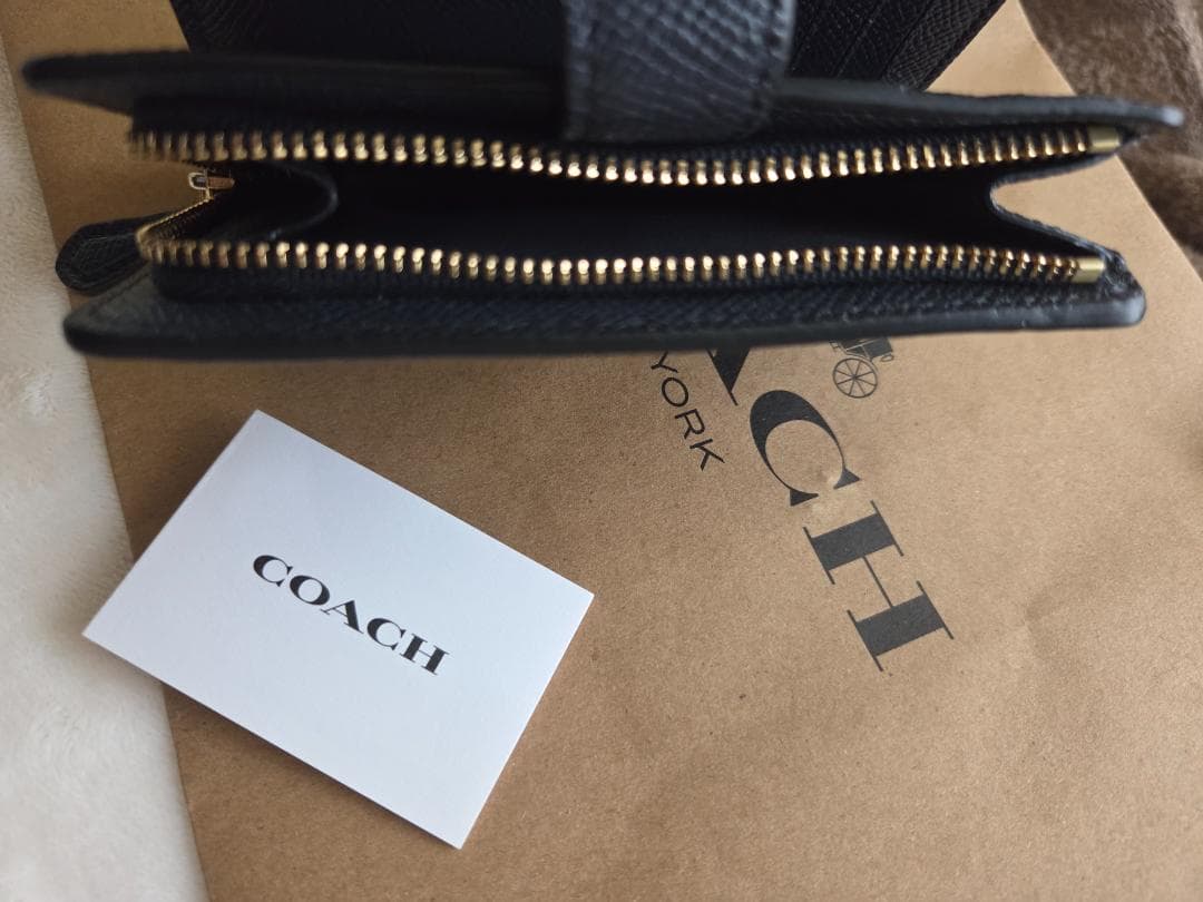 COACH コーチ クロスグレインレザー二つ折り財布