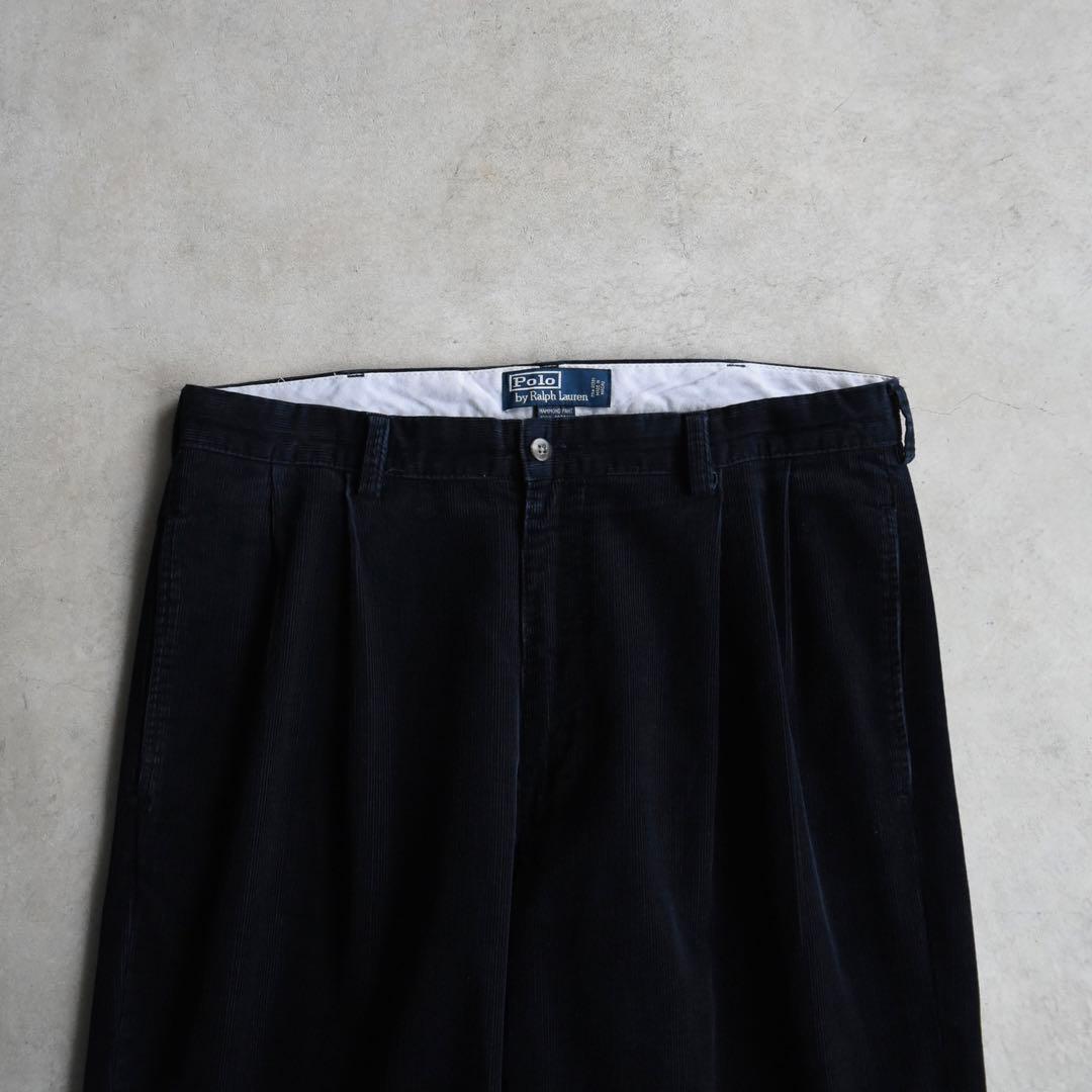 90s ラルフローレン ポロコーズ ツータックコーデュロイ ポロチノW35L30