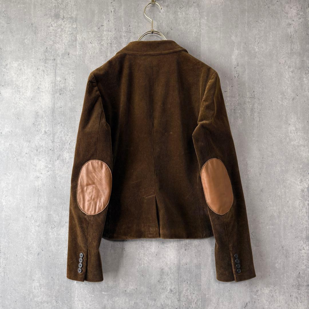 ラルフローレン コーデュロイジャケット エルボーパッチ 羊革 茶 11 L 美品
