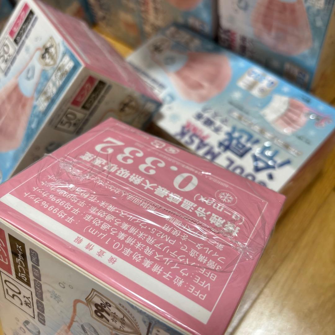 ヒロコーポレーション 冷感不織布マスク50枚q-max0.332 ピンク 29箱