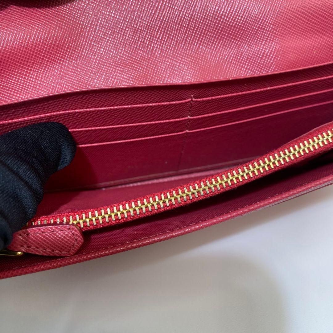 極美品✨️プラダ PRADA 長財布 サフィアーノ レザー ピンク ゴールド金具