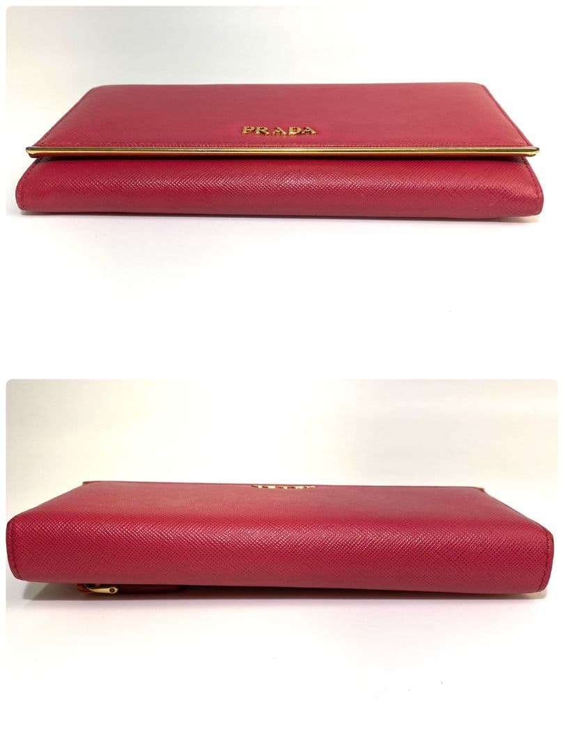 極美品✨️プラダ PRADA 長財布 サフィアーノ レザー ピンク ゴールド金具