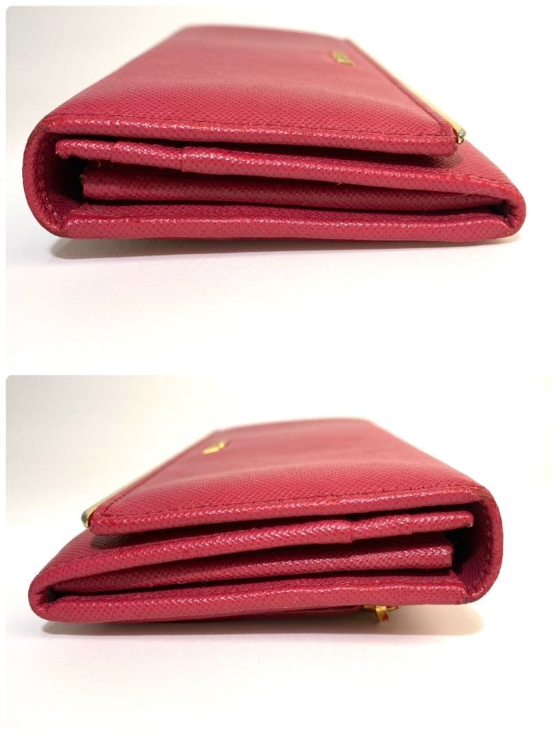 極美品✨️プラダ PRADA 長財布 サフィアーノ レザー ピンク ゴールド金具
