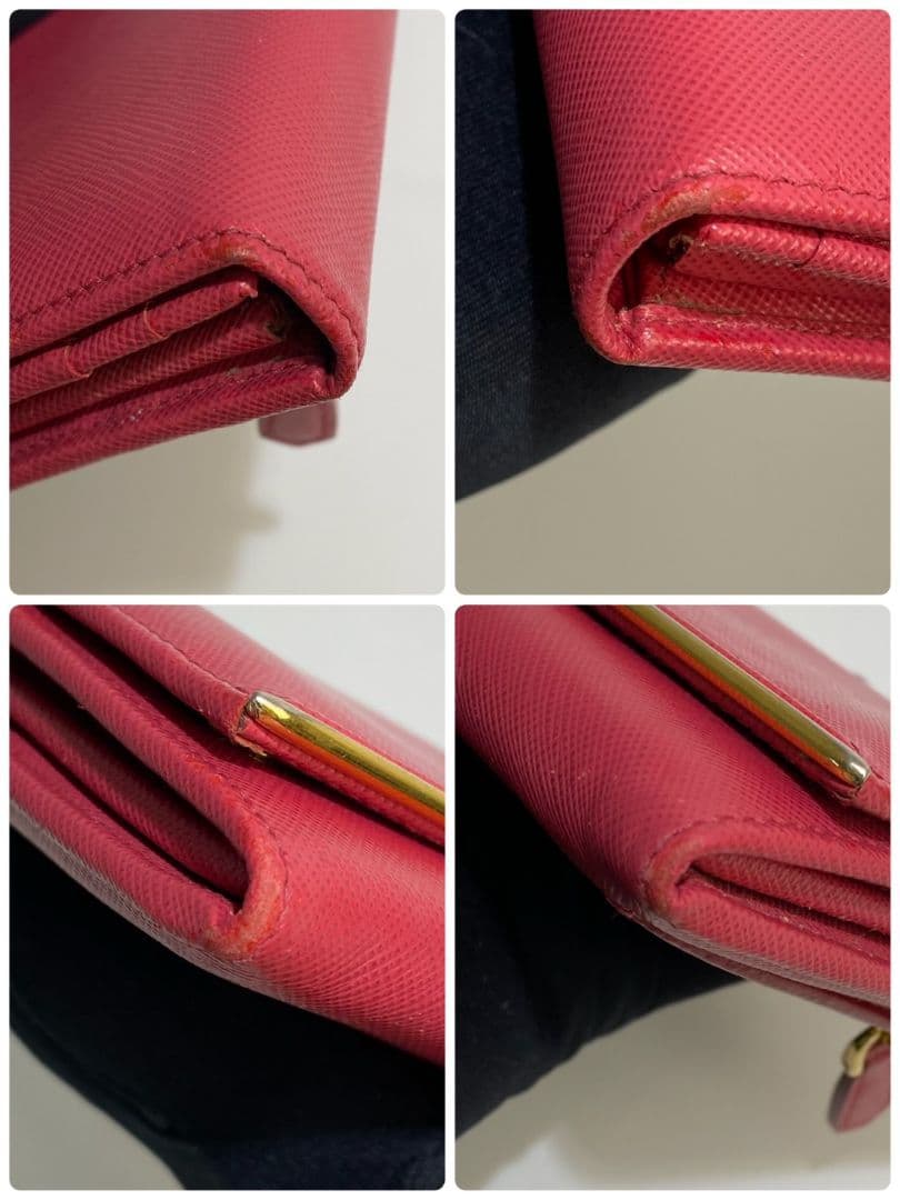 極美品✨️プラダ PRADA 長財布 サフィアーノ レザー ピンク ゴールド金具