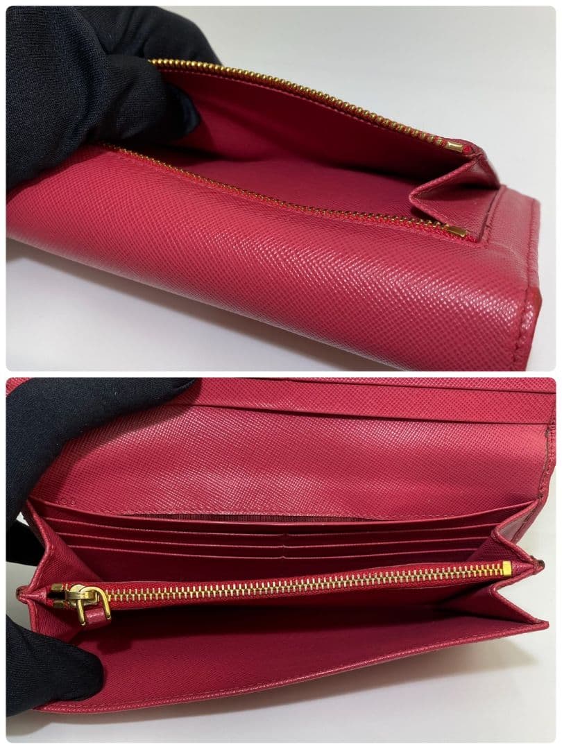 極美品✨️プラダ PRADA 長財布 サフィアーノ レザー ピンク ゴールド金具