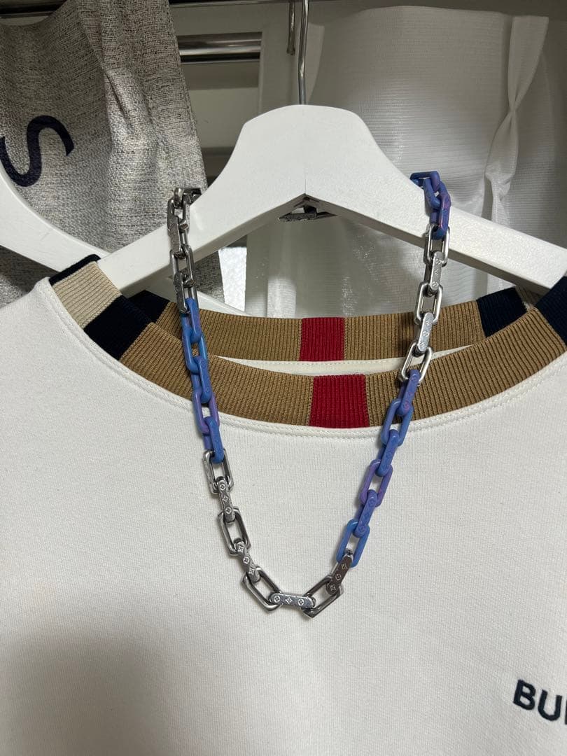 ま*ー様 Louis Vuitton ロゴ入りコリエチェーンネックレス　美品レア