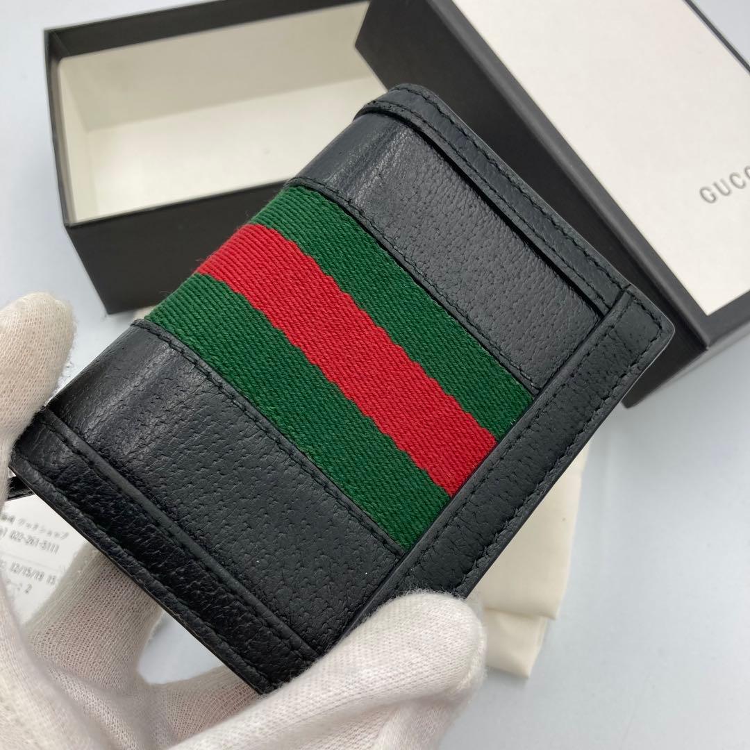 ！極美品！　GUCCI グッチ　コンパクトウォレット　ブラック　165