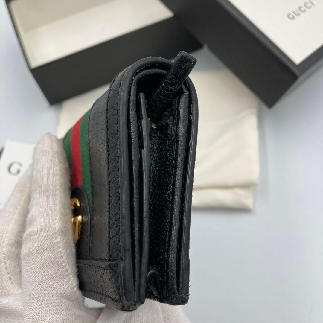 ！極美品！　GUCCI グッチ　コンパクトウォレット　ブラック　165