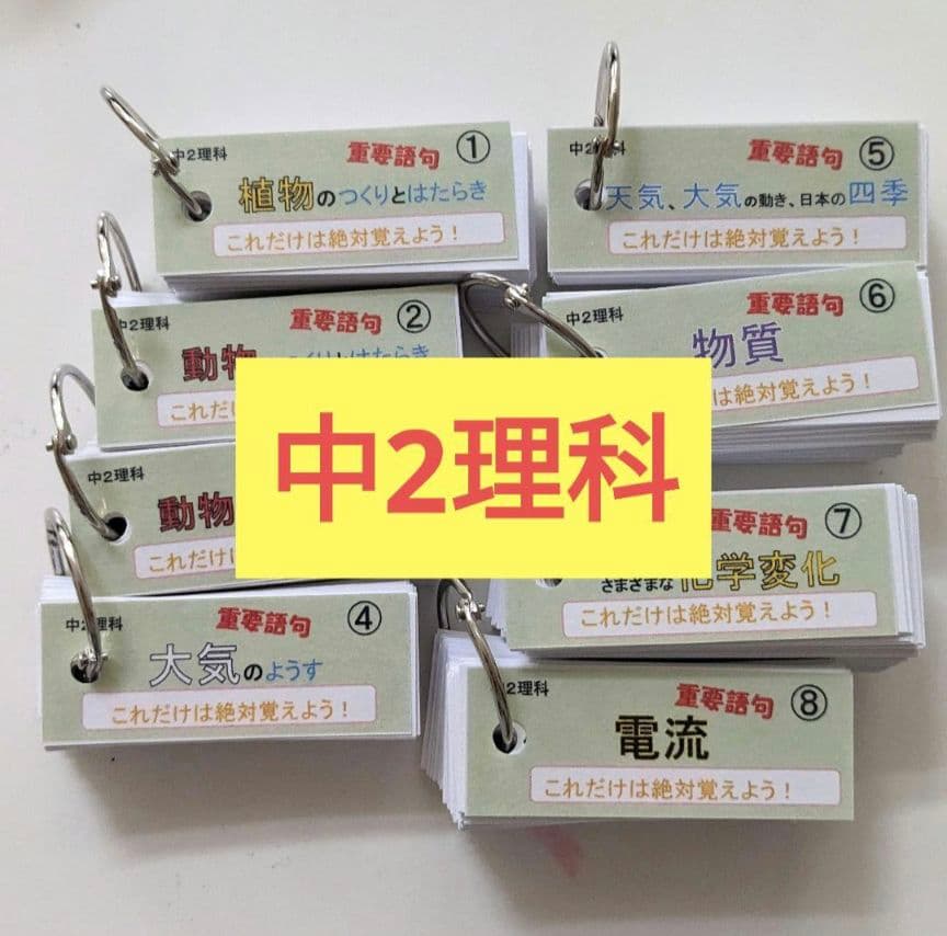 お得なセット【中2単語帳】理科・社会セット（理科、歴史、地理）