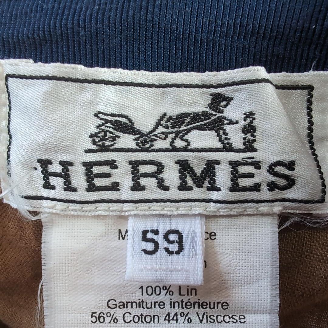大人カジュアル HERMES H刺繍キャップ ブルー 59 d62