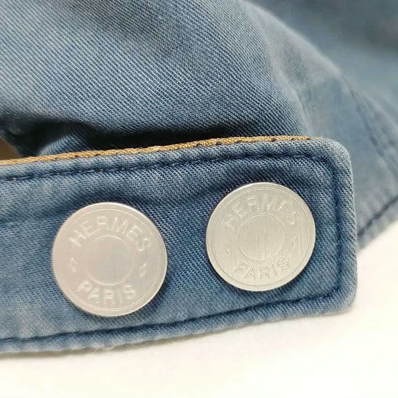 大人カジュアル HERMES H刺繍キャップ ブルー 59 d62
