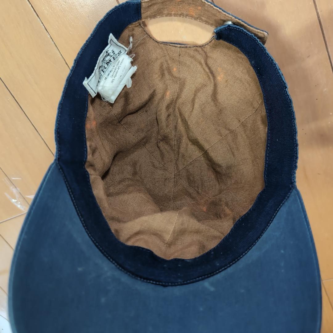 大人カジュアル HERMES H刺繍キャップ ブルー 59 d62