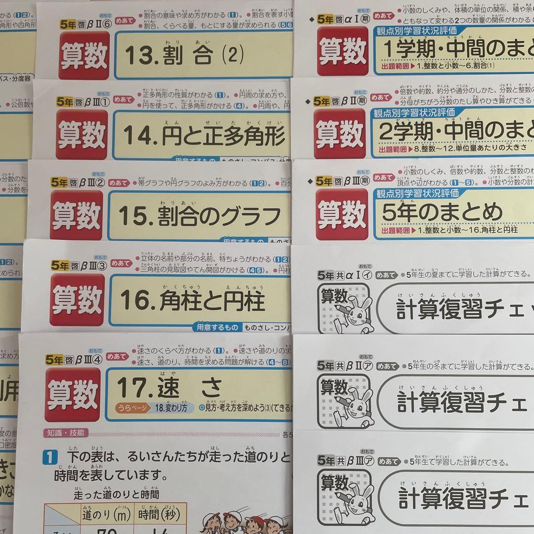 最新版　小学5年生　算数　カラーテスト　正進社　啓林館　欠番なし　令和7年度