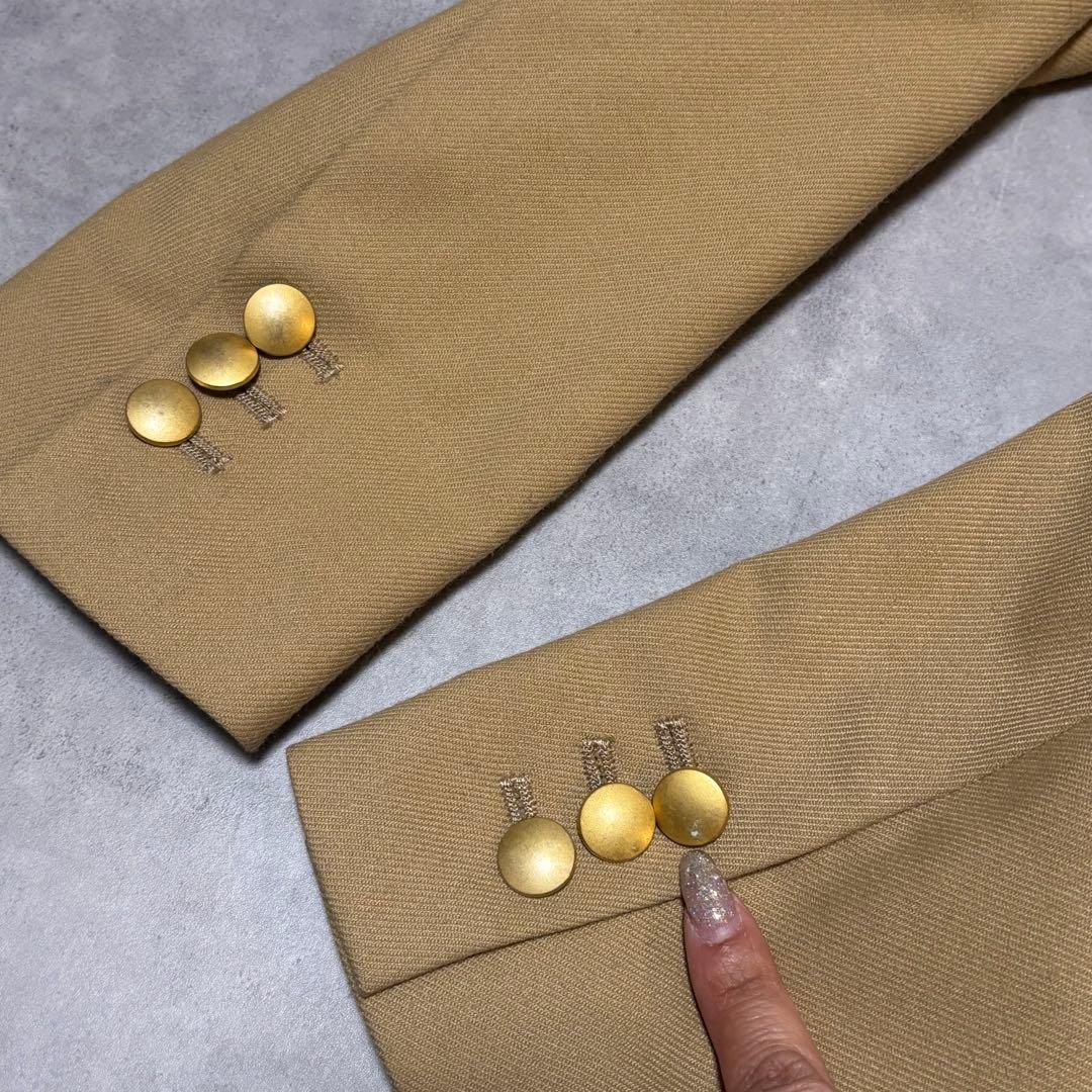 【美品】Spick & Span 金ボタン ダブルジャケット キャメル 日本製