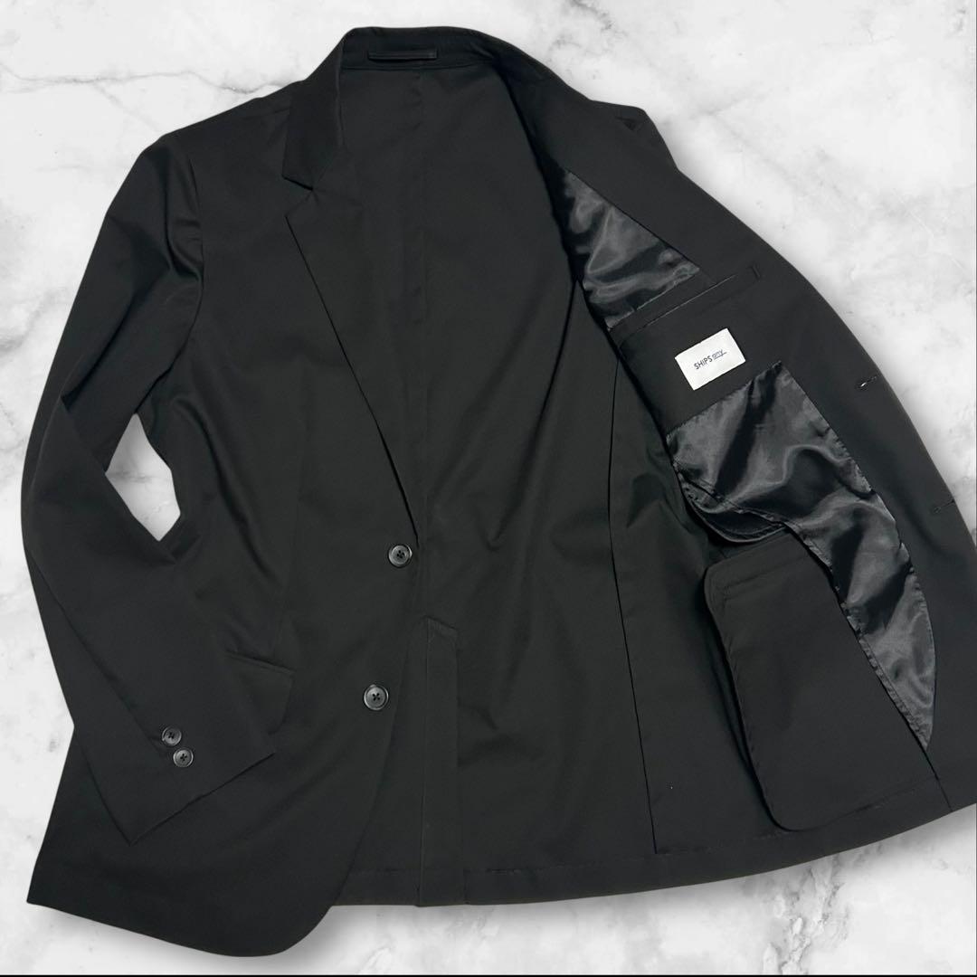 【美品】シップス トラベルスーツ セットアップ ストレッチ 洗える 黒 M