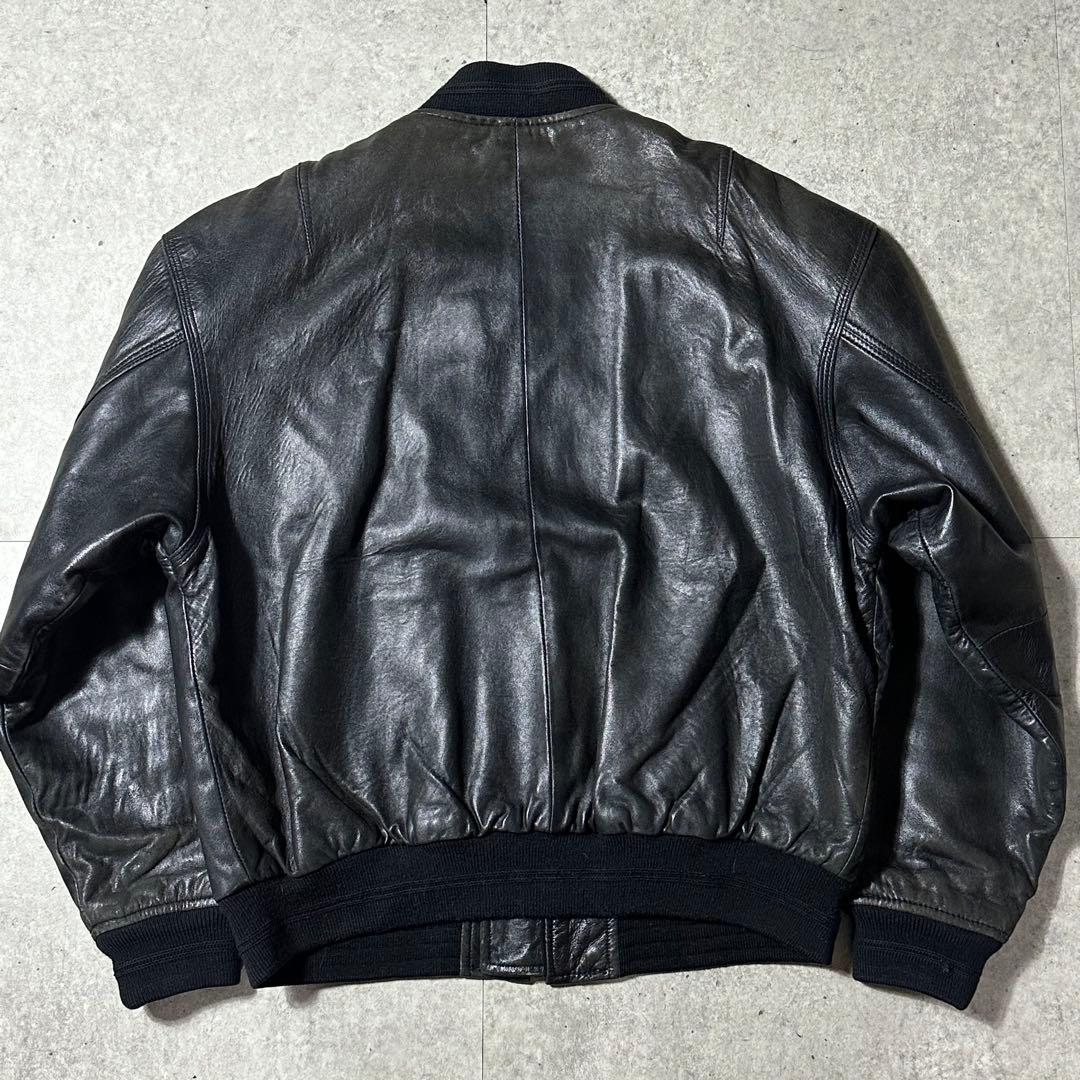 ASHVILLE 羊革 レザー ライダース MA1 黒