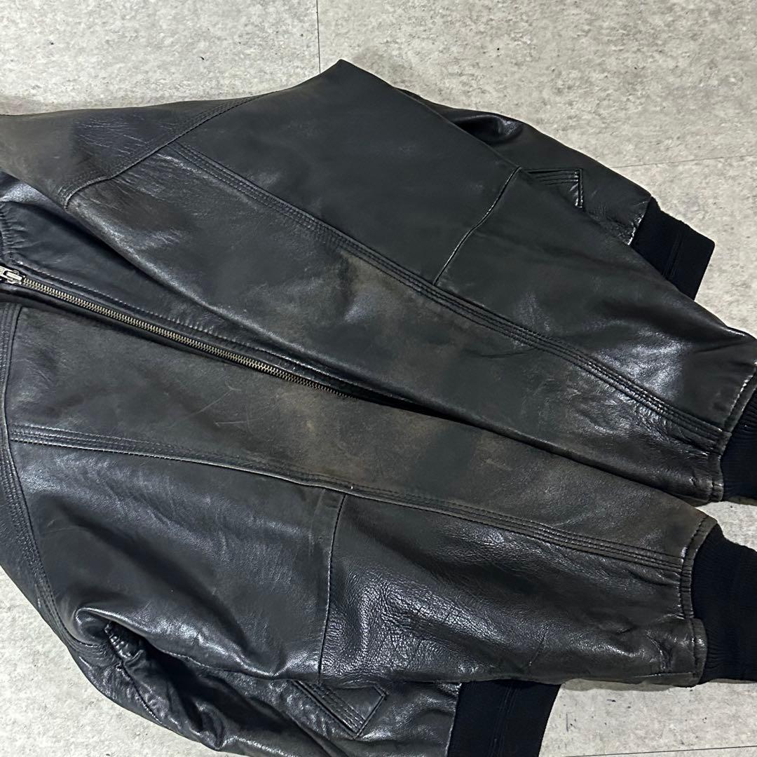 ASHVILLE 羊革 レザー ライダース MA1 黒