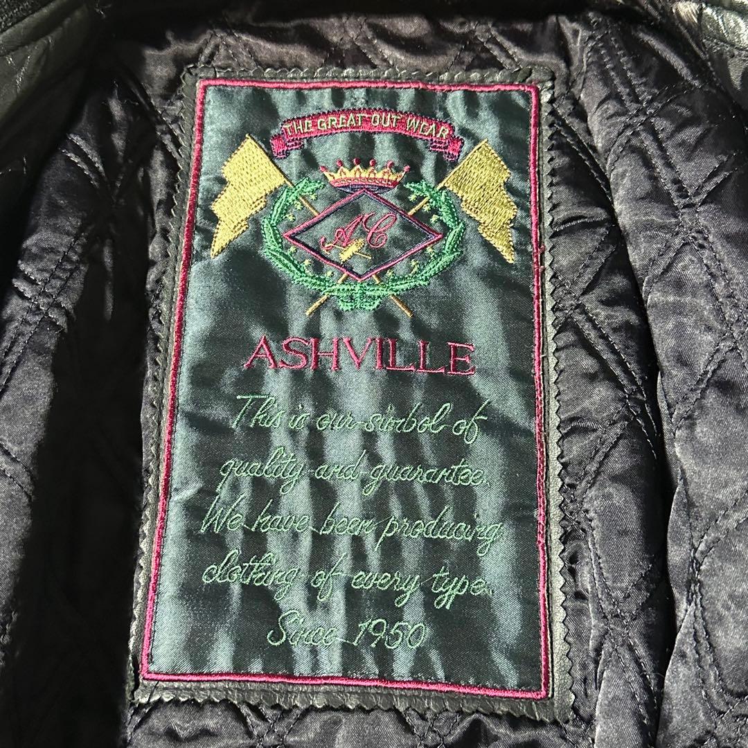 ASHVILLE 羊革 レザー ライダース MA1 黒