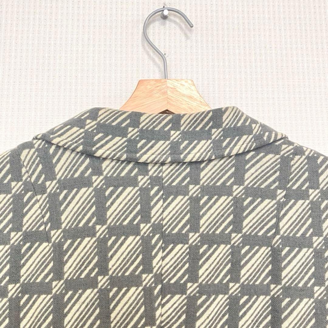 ⭐️レトロ古着　70s チェック柄　ロングコート⭐️ヴィンテージ 昭和　グレー　冬