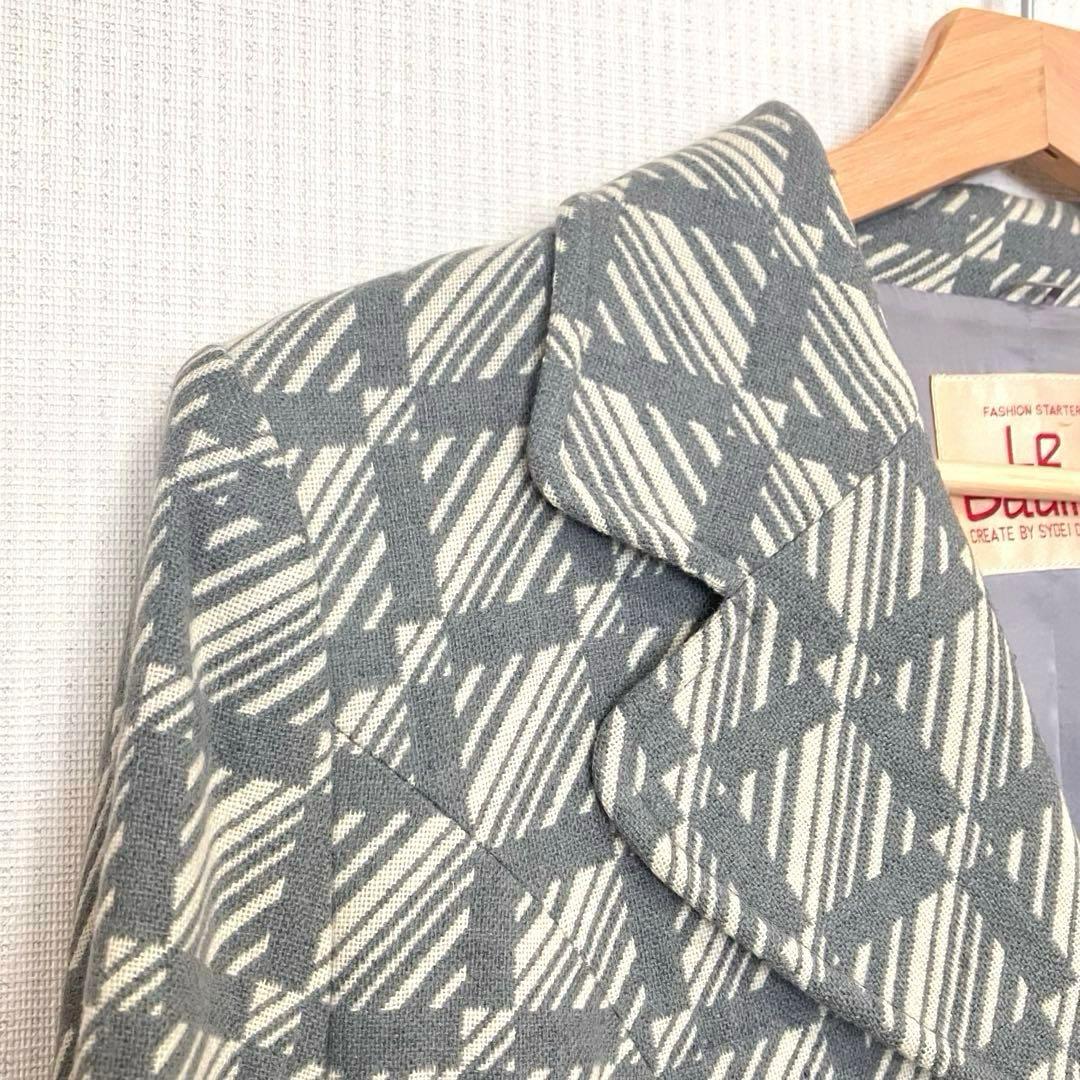 ⭐️レトロ古着　70s チェック柄　ロングコート⭐️ヴィンテージ 昭和　グレー　冬
