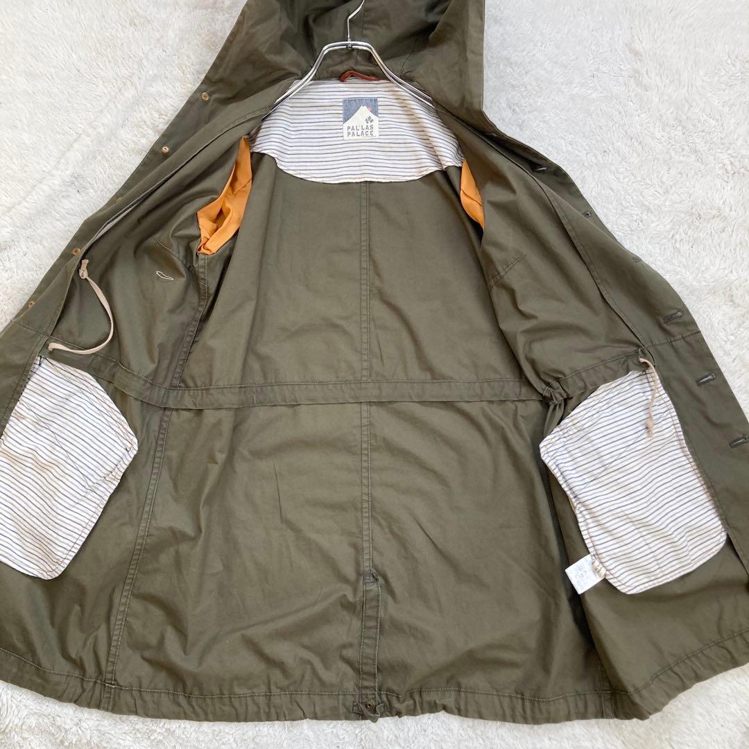 美品✨パラスパレス　モッズコート　ロング　カーキ　フード　ベルト　本革　サイズ3