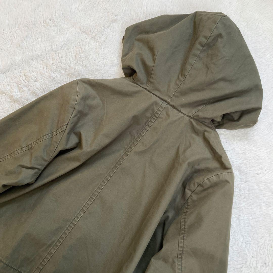 美品✨パラスパレス　モッズコート　ロング　カーキ　フード　ベルト　本革　サイズ3