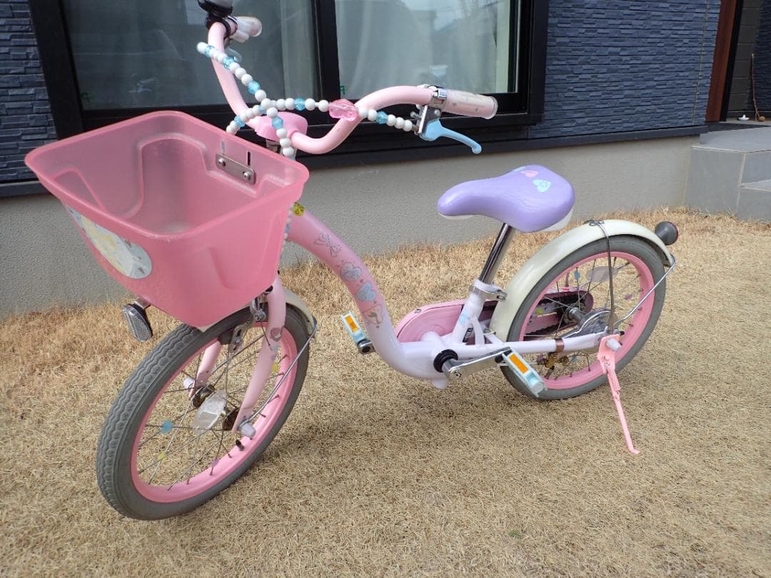 アイデス　プリンセス ゆめラブS　16インチ　幼児用自転車　補助輪付　引取限定