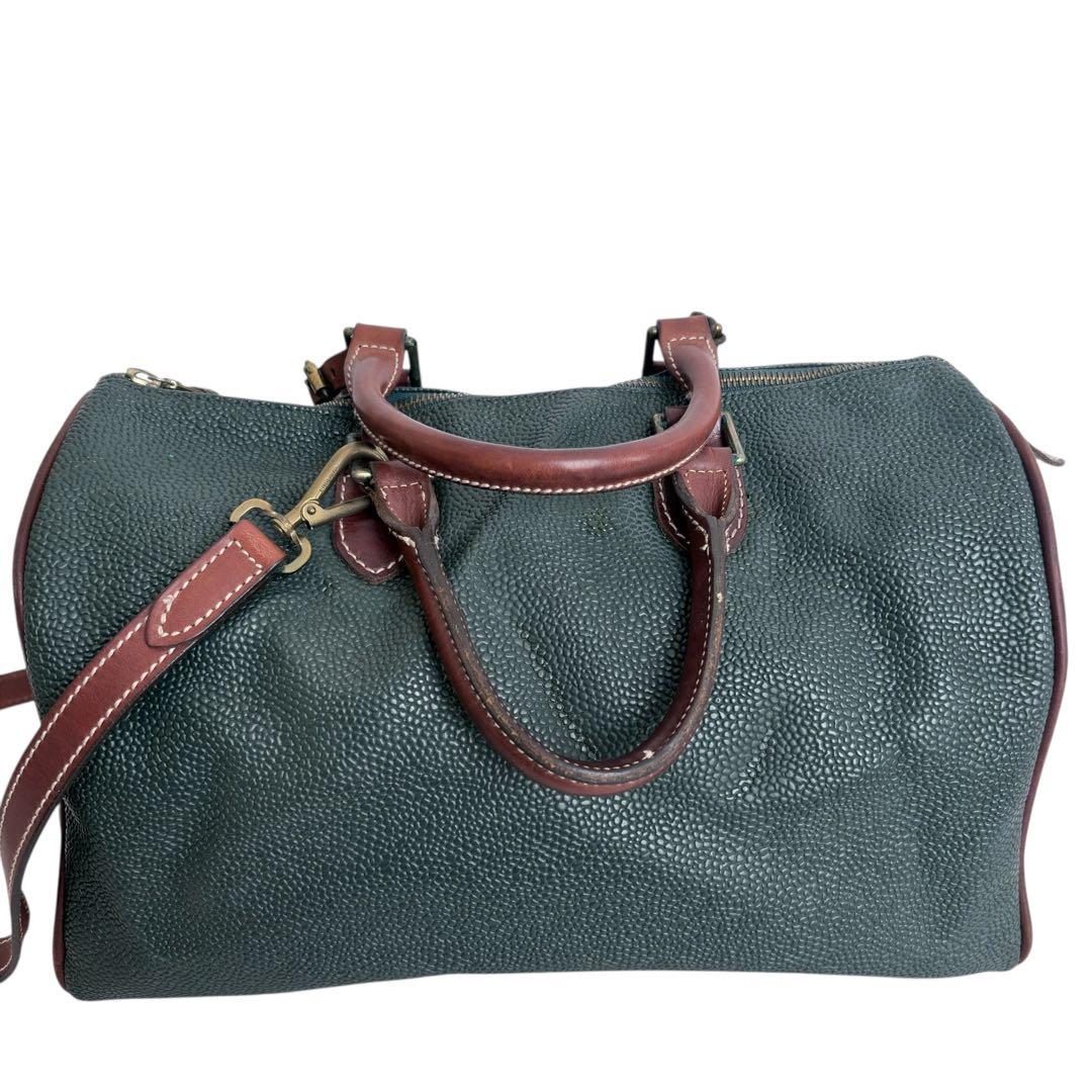 Mulberry マルベリー 2way ボストンバック グリーンレザー ロゴ
