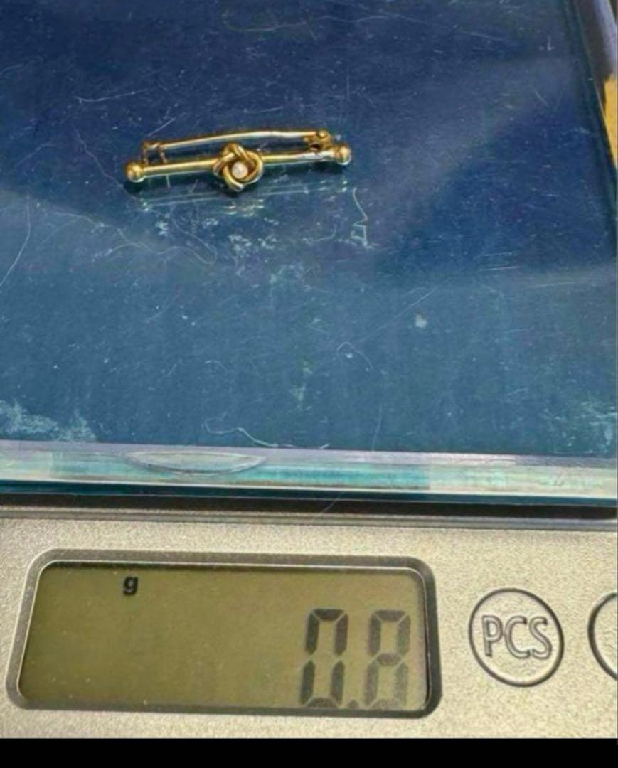 月末セール❗️フランス　アンティーク　18金　シードパール　ブローチ　長期保存