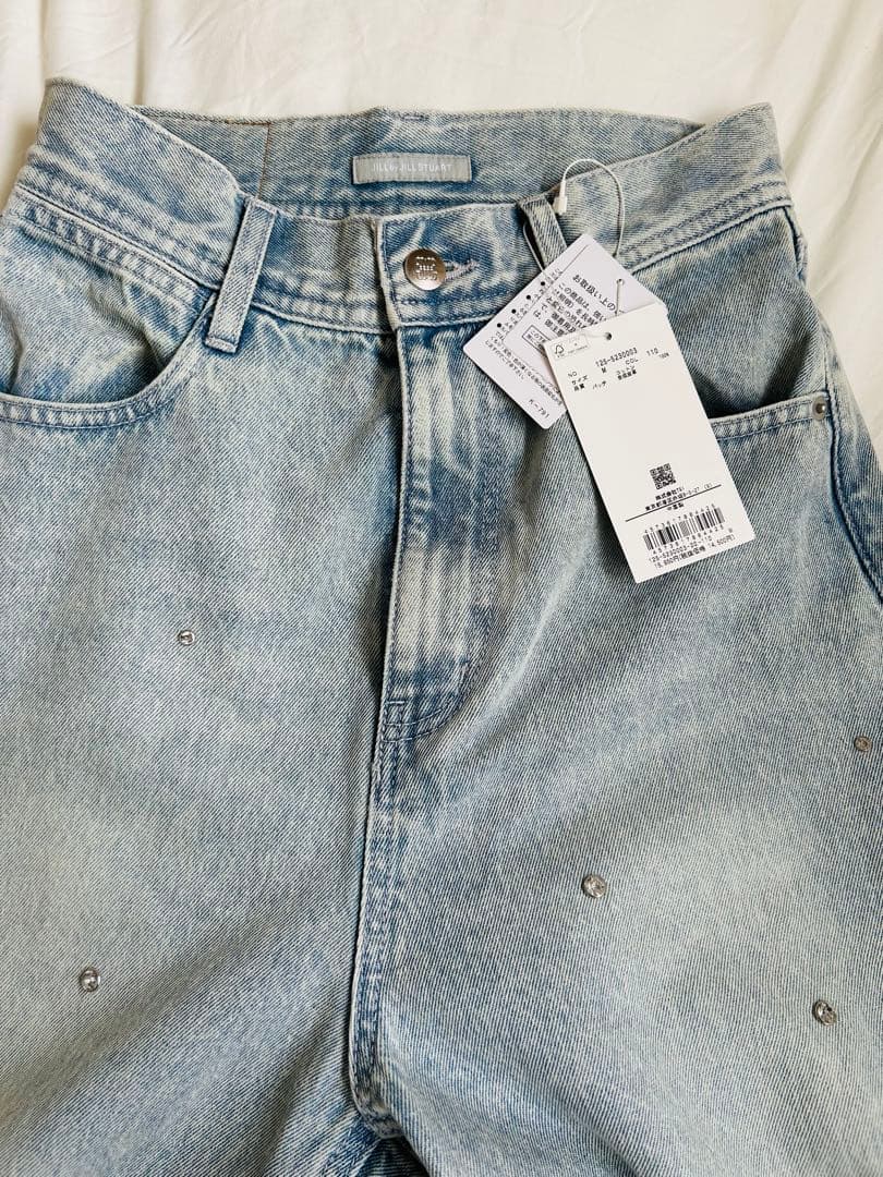 新品タグ付JILL by JILL STUART ビジュー付デニムパンツ（M）