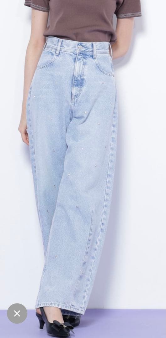新品タグ付JILL by JILL STUART ビジュー付デニムパンツ（M）