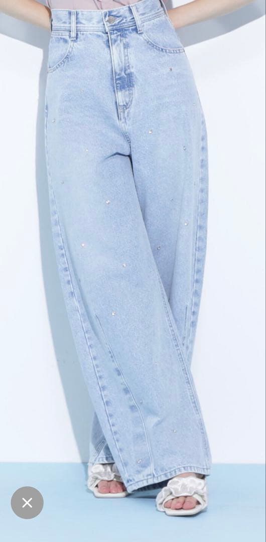 新品タグ付JILL by JILL STUART ビジュー付デニムパンツ（M）