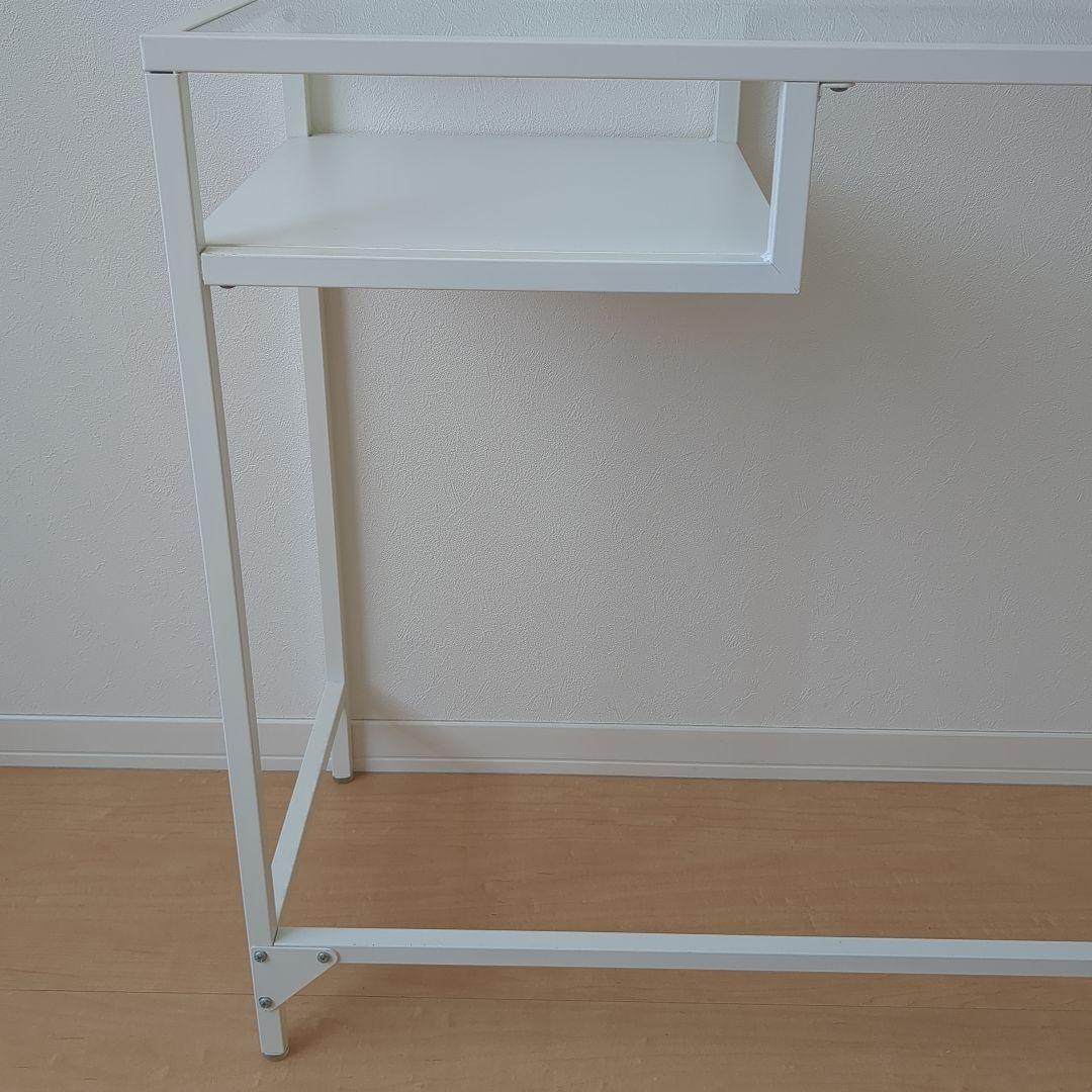IKEA VITTSJO ラップトップテーブル ホワイト ガラステーブル 机
