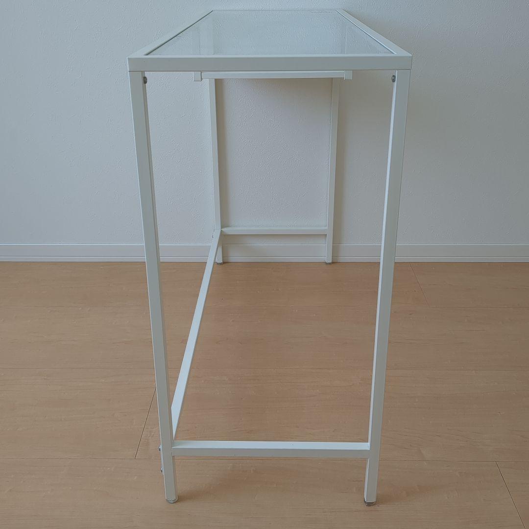 IKEA VITTSJO ラップトップテーブル ホワイト ガラステーブル 机