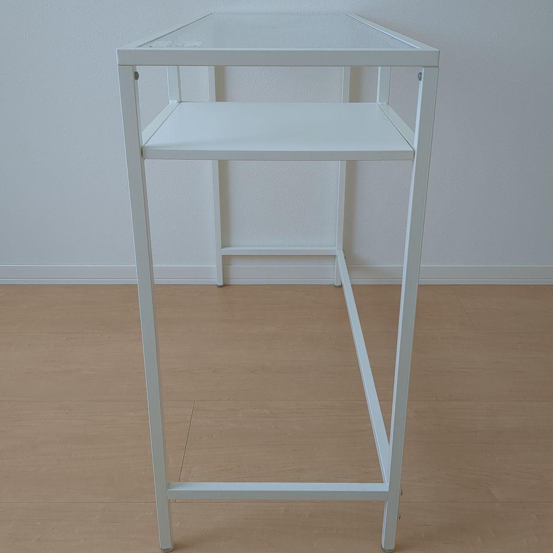 IKEA VITTSJO ラップトップテーブル ホワイト ガラステーブル 机
