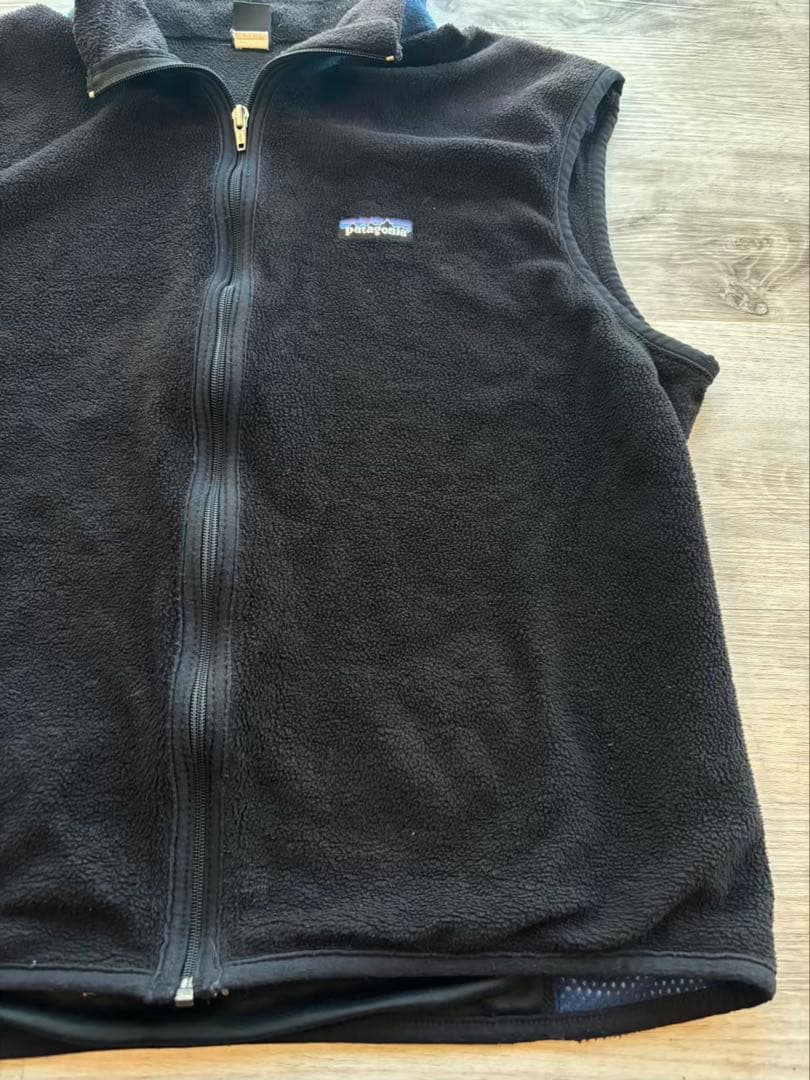 Patagonia USA製 PEF 防風フリースベスト 黒 L#454
