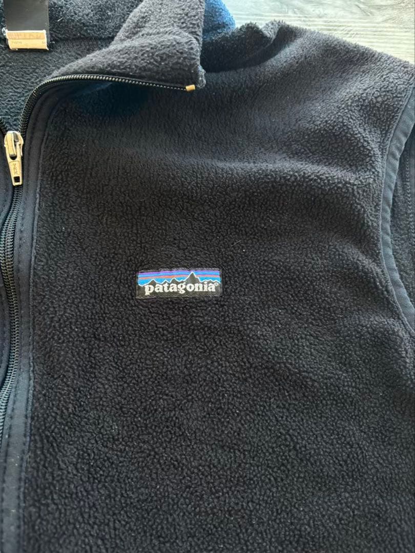 Patagonia USA製 PEF 防風フリースベスト 黒 L#454