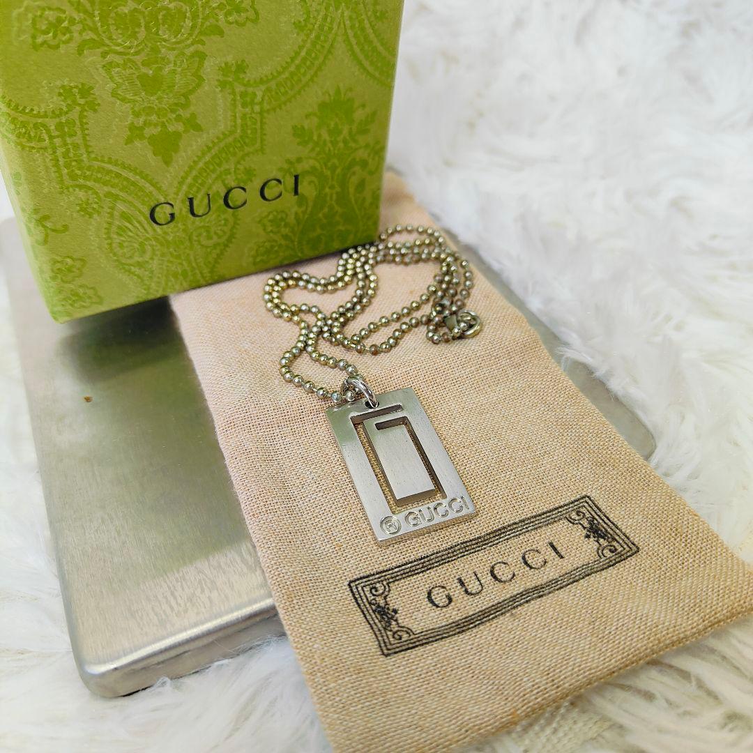 GUCCI ネックレス　GG　グッチ　ロゴ　付属品あり