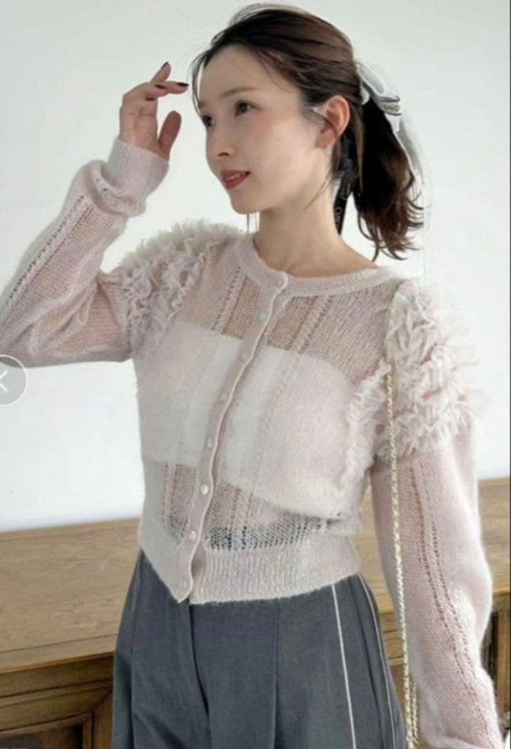 スナイデル♡【Chacott】チュールスリーブニットカーディガン♡チャコット