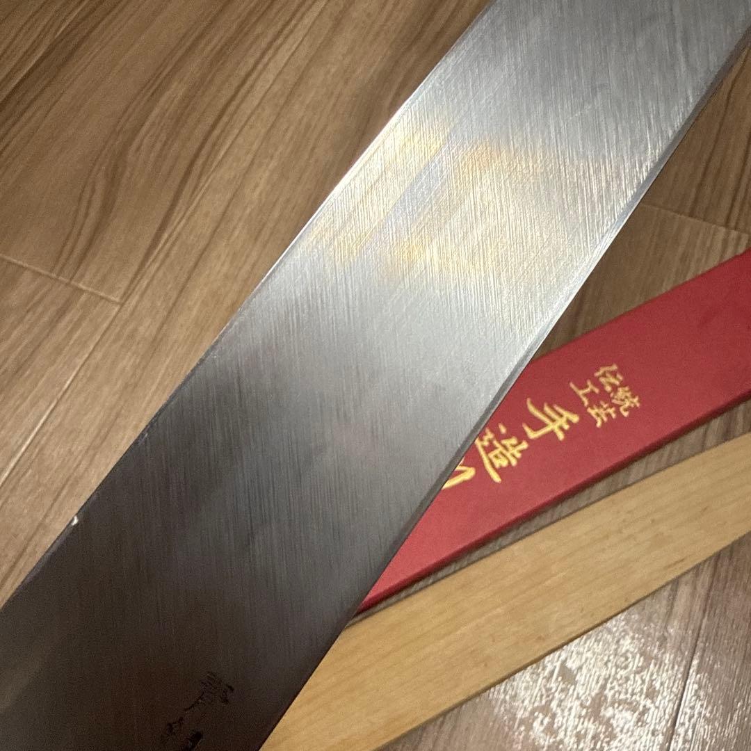 すけ］菊一包永作　柳刃包丁　青鋼水本焼　尺　鞘箱付き　波紋綺麗