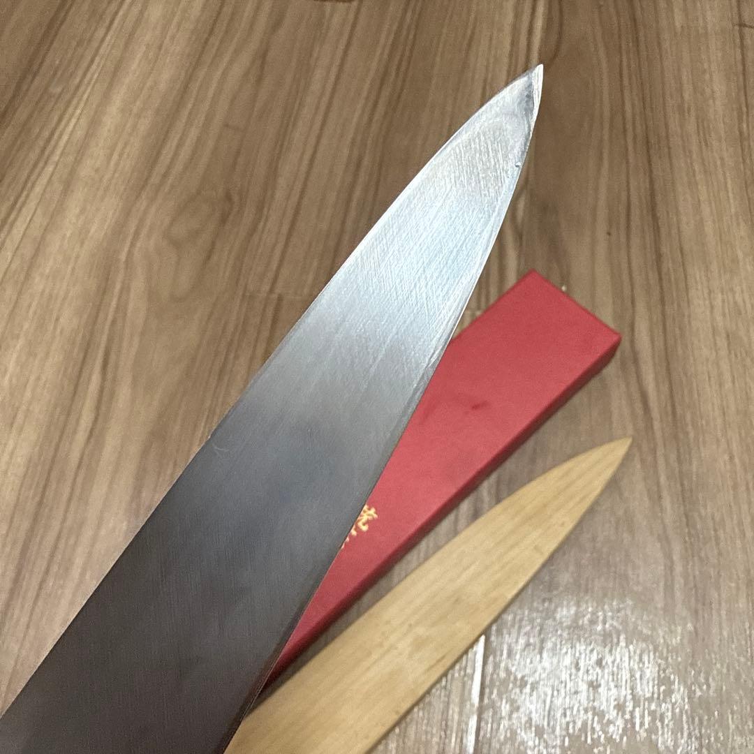 すけ］菊一包永作　柳刃包丁　青鋼水本焼　尺　鞘箱付き　波紋綺麗