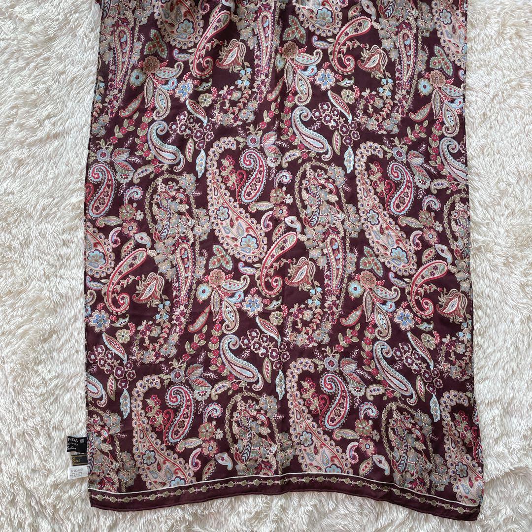 G.Binda for Leilian カシミヤシルク大判ストール　ペイズリー柄
