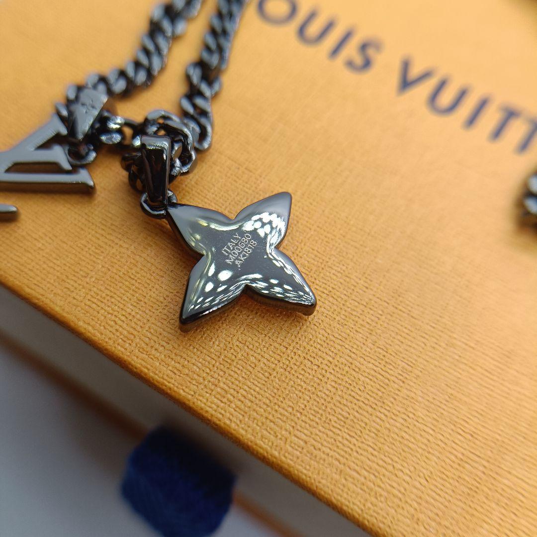 Saba様　極美品✨️保存箱付き　ヴィトン　ネックレス　ブラック　M00680