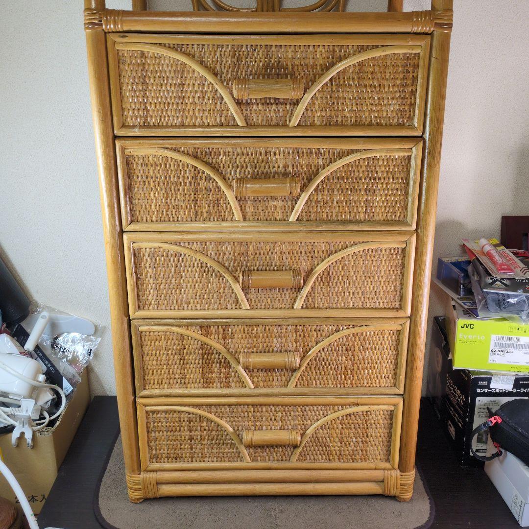今枝商店のRomantic Rattan 籐チェスト 5杯タイプ【美品】