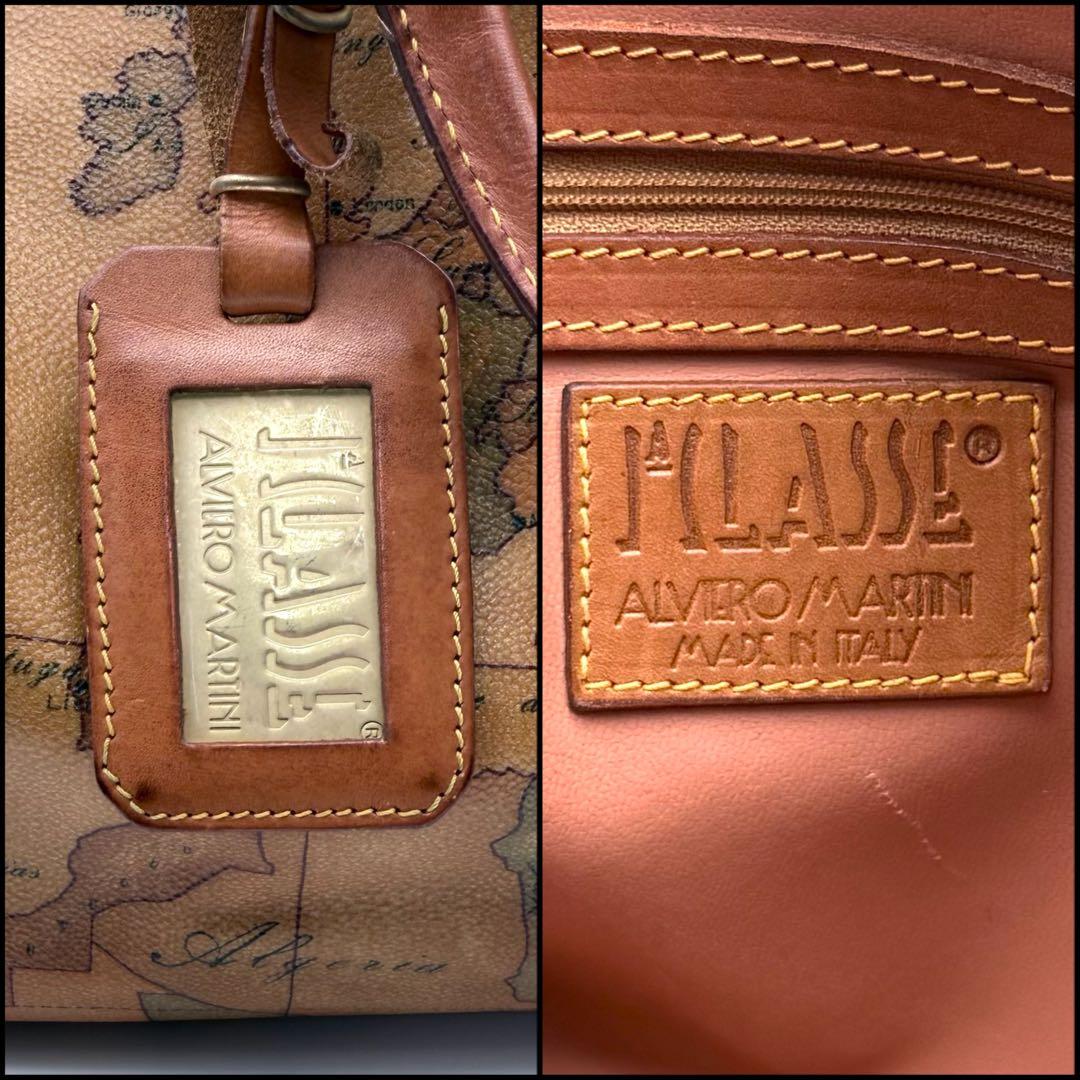 【良品】PRIMA CLASSE プリマクラッセ　地球　地図柄　ボストンバッグ