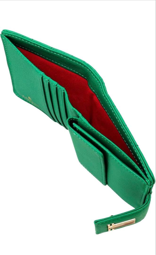 LANVIN グリーン キルティング 二つ折り財布